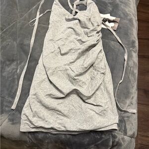 Naked Wardrobe Light Gray Halter Dress
